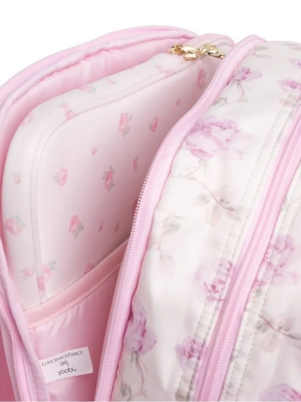 Pink Floral Kids Backpack - Soft Pink Floral Pattern